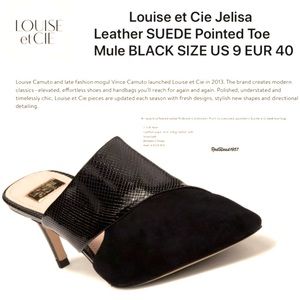 louise et cie mules Black Suede & Leather Detail Mules sz 9 BrandNew WITHOUT BOX